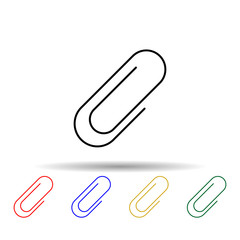 clip multi color style icon. Simple thin line, outline vector of web icons for ui and ux, website or mobile application