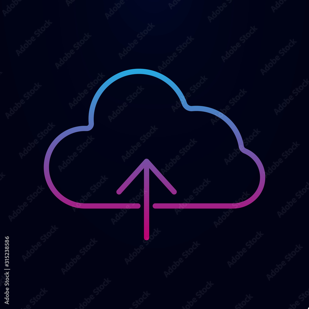 Poster cloud upload nolan icon. simple thin line, outline vector of web icons for ui and ux, website or mob