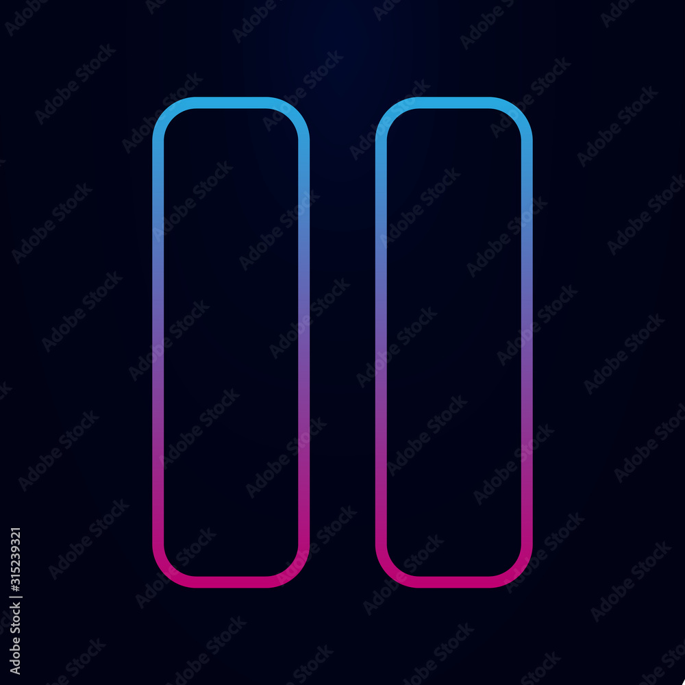 Poster pause sign nolan icon. simple thin line, outline vector of web icons for ui and ux, website or mobil