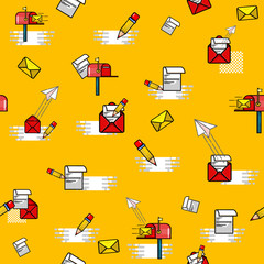 seamless pattern with icon letter