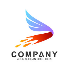 wing arrow logo, fast motion vector, delivery service icon, speed arrow, travel and transportation symbol, media tech logo design, abstract arrow business logo template