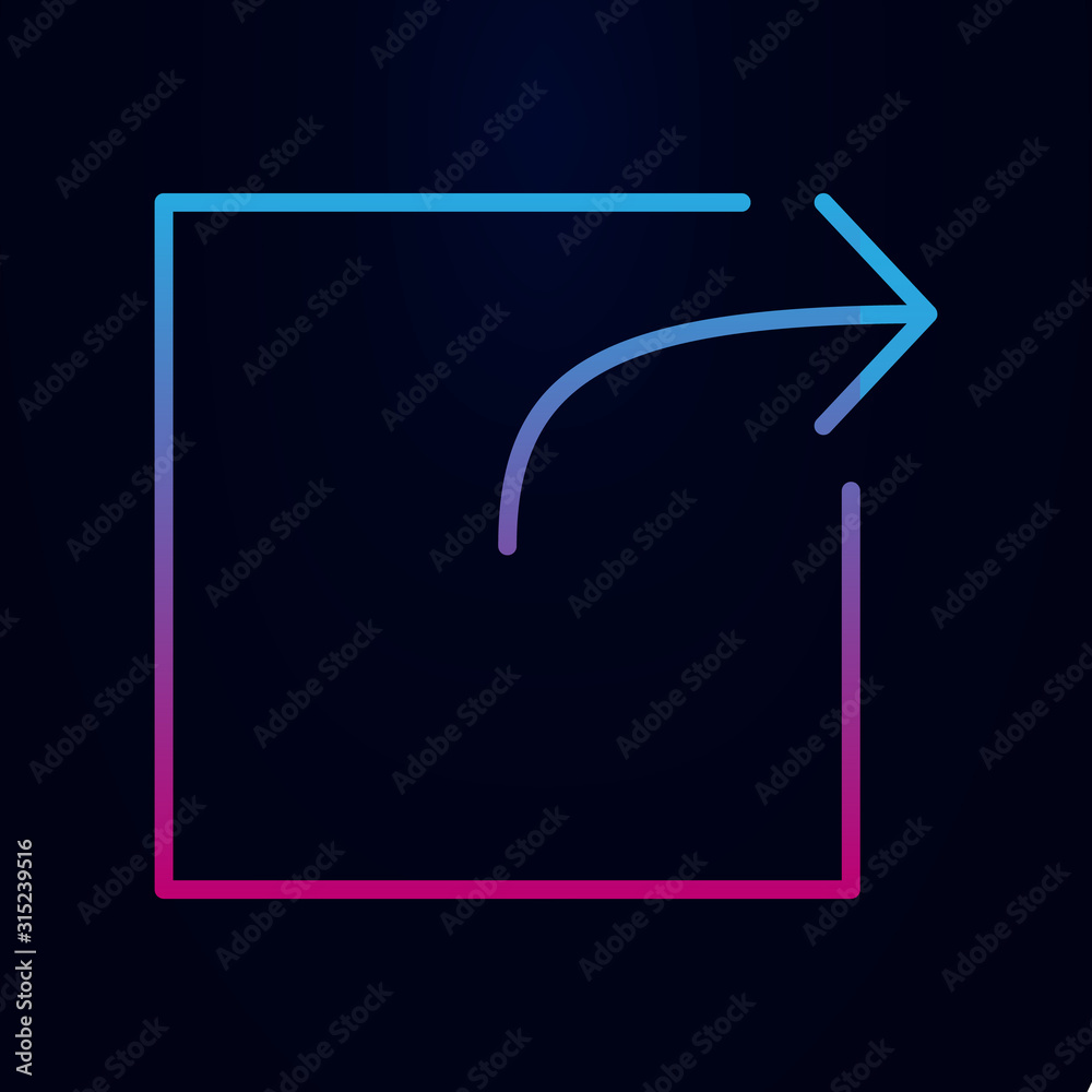Poster the exit sign of an arrow from a square nolan icon. simple thin line, outline vector of web icons fo