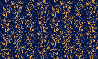 Elegant beautiful Christmas floral pattern, unique template for gold floral wallpaper.