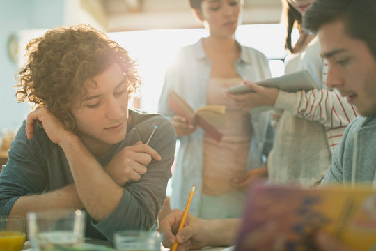 College students studying