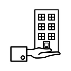 building front facade isolated icon