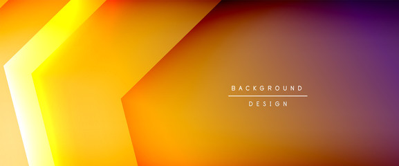 Arrow lines, technology digital template with shadows and lights on gradient background. Trendy simple fluid color gradient abstract background with dynamic straight shadow lines effect