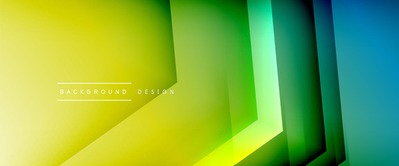 Arrow lines, technology digital template with shadows and lights on gradient background. Trendy simple fluid color gradient abstract background with dynamic straight shadow lines effect