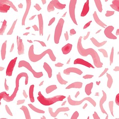 Rosy pink and coral squiggles and splatters vector seamless pattern. Editable and separable 
