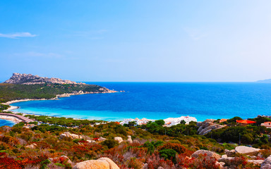 Landscape with Rocky coast of Capo Testa in Santa Teresa Gallura at the Mediterranean Sea on...