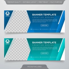 Obraz premium set of business banner template with minimalist style and modern layout