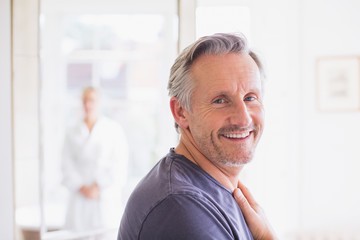 Portrait smiling, confident mature man