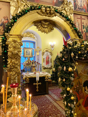 Ostashkov, Tver region, Russia.  Altar in Virgin female Zhitenev (Bogoroditsky Zhitenny )monastery...