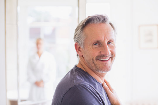 Portrait smiling, confident mature man