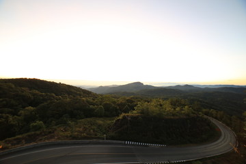 sunrise view in the mountains