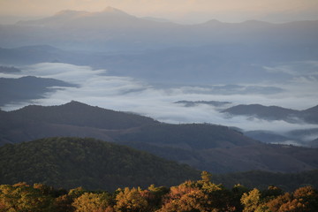 sunrise view in the mountains