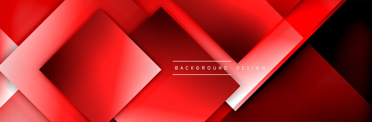 Obraz premium Kwadratowe kształty kompozycji geometryczne abstrakcyjne tło. Efekty cieni 3D i płynne gradienty. Nowoczesne nakładające się formy