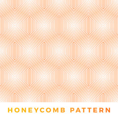 Abstract line Honeycomb vector seamless pattern. Vector natural honey background.