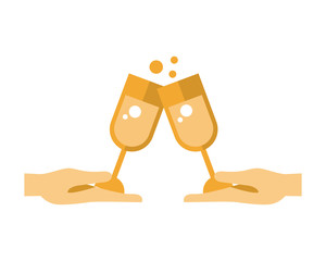 champagne cups with hearts love