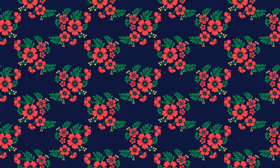 Unique Christmas leaf pattern background, with cute pattern of leaf and flower.