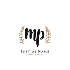  MP Initial handwriting logo vector