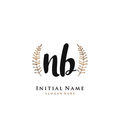  NB Initial handwriting logo vector