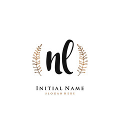 NL  Initial handwriting logo vector