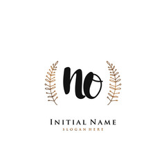 NO  Initial handwriting logo vector