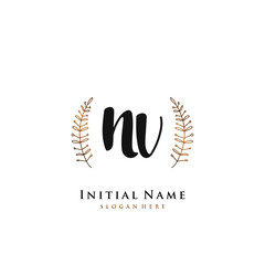  NV Initial handwriting logo vector