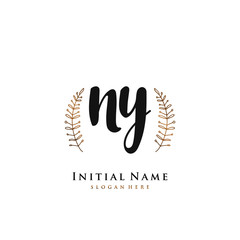  NY Initial handwriting logo vector