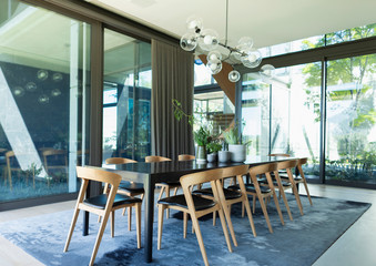 Luxury, mid-century modern dining room table