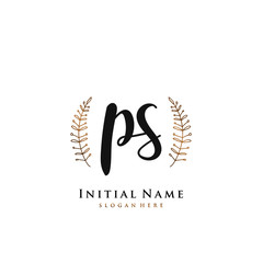  PS Initial handwriting logo vector