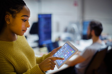 Businesswoman using digital tablet in office