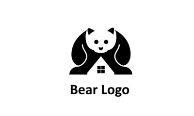 Obraz premium The flat bear logo concept is perfect for business, technology, contractor and housing symbols, health,sport, restaurants, education