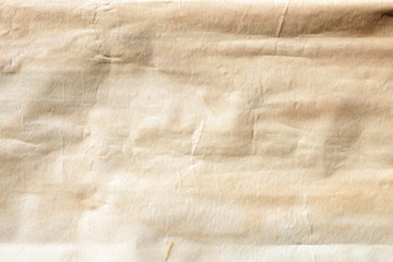 Brown crumpled background paper texture