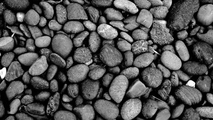 black stone background, pebbles beach