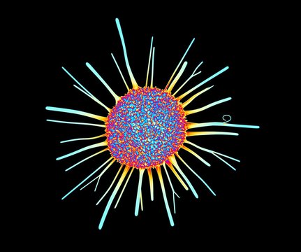 Cancer cell, computer artwork