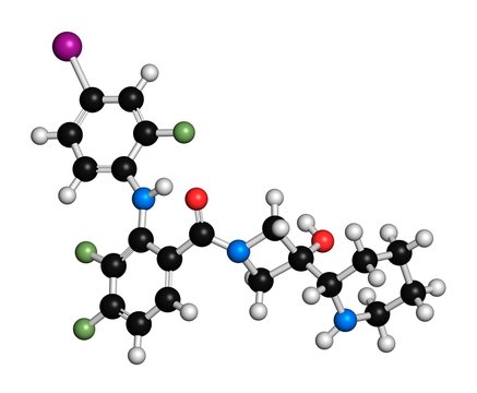 Cobimetinib melanoma drug molecule