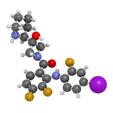 Cobimetinib melanoma drug molecule