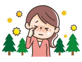 花粉症の女性