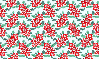 Leaf and flower style element template, elegant Christmas floral pattern background.