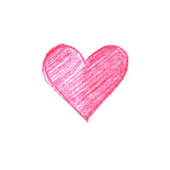 Hand drawn colored pencil stroke heart texture love. Romantic background of Valentine's day. Red, pink, blue