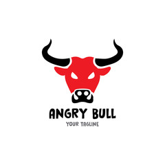 Bull Horn.Bull head Vector Icon Logo Template Illustration Design