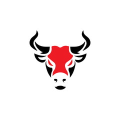 Bull Horn.Bull head Vector Icon Logo Template Illustration Design