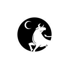 Bull Horn.Bull head Vector Icon Logo Template Illustration Design