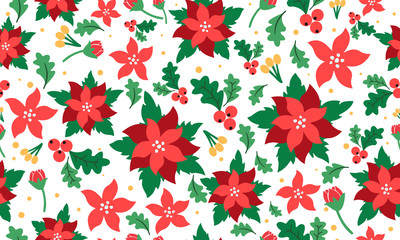 The beauty of Christmas floral wallpaper decoration, with leaf and flower decor.