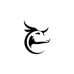 Bull Horn.Bull head Vector Icon Logo Template Illustration Design