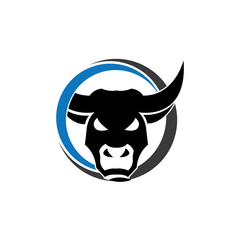 Bull Horn.Bull head Vector Icon Logo Template Illustration Design