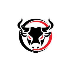 Bull Horn.Bull head Vector Icon Logo Template Illustration Design
