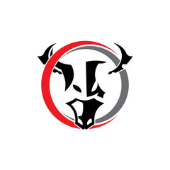 Bull Horn.Bull head Vector Icon Logo Template Illustration Design