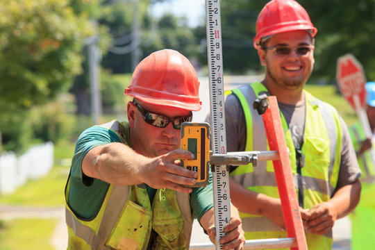 Construction supervisor and surveying rod
